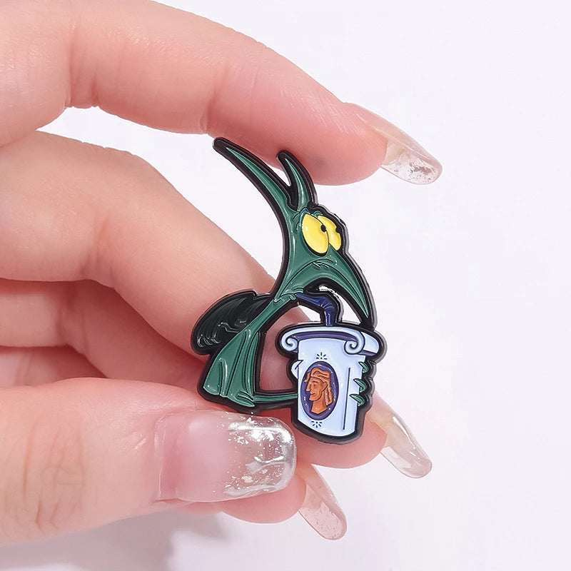 Hercules Panic Soda Enamel Pin – Funny Cartoon Brooch Badge