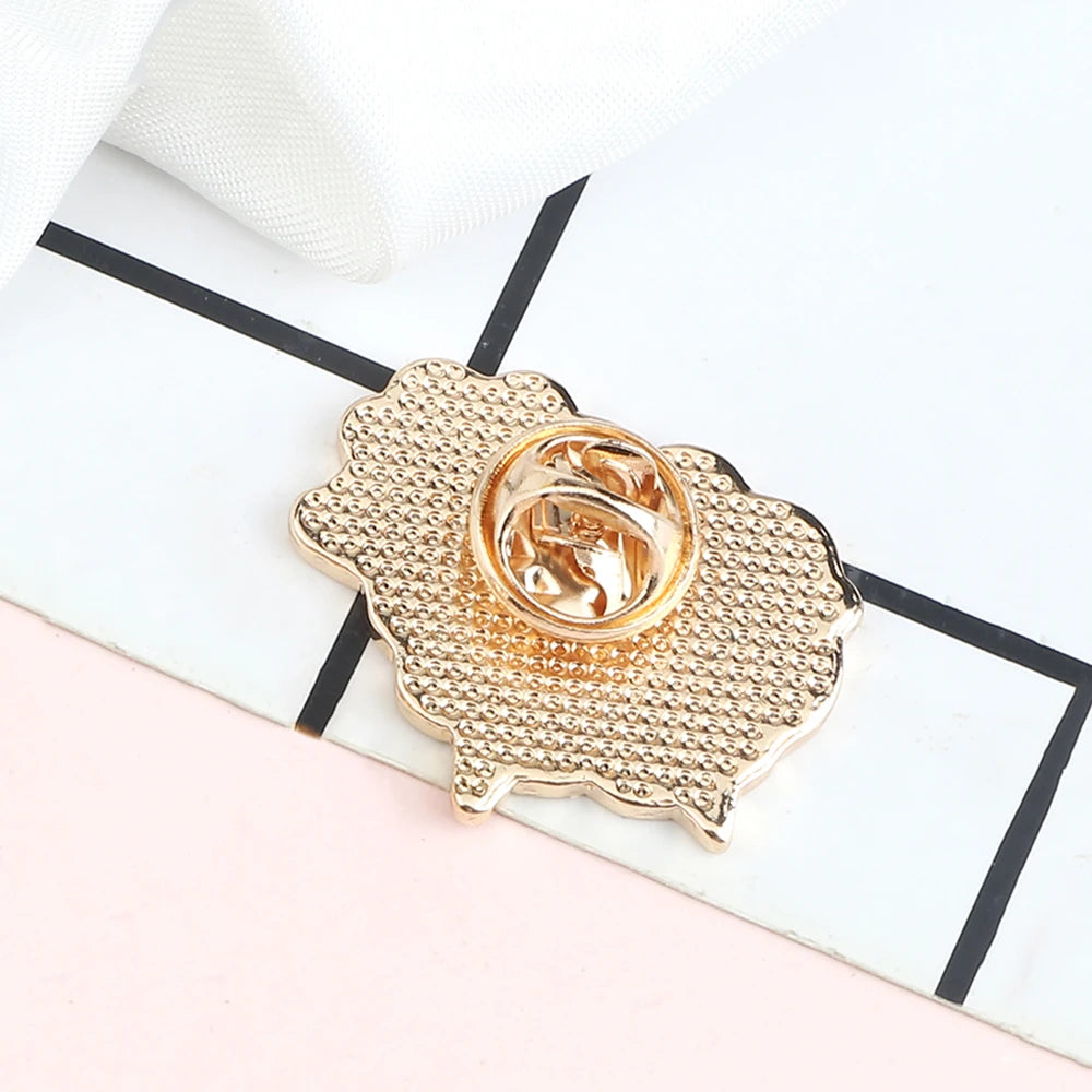 Cute Black Goat Enamel Pin – Funny Cartoon Animal Brooch