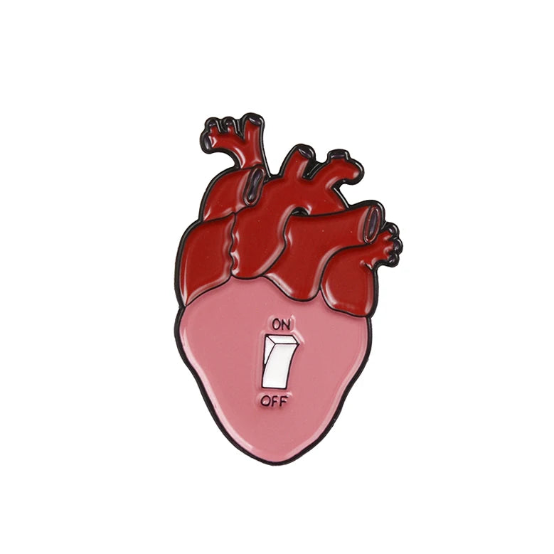 Anatomical Heart Enamel Pin – Medical Brooch Gift