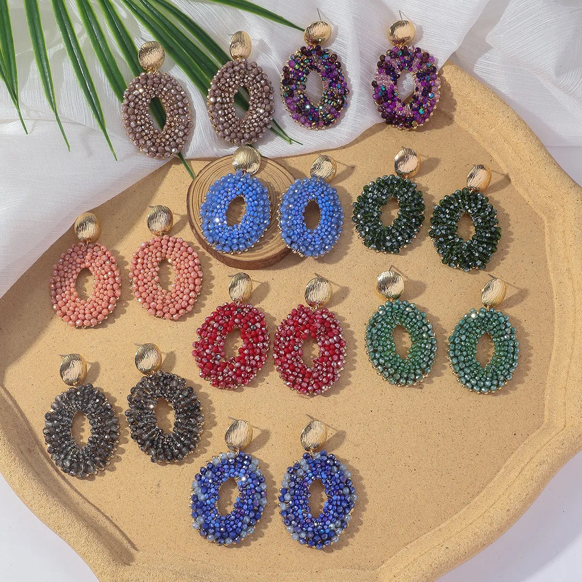 Vintage Boho Beaded Hoop Earrings