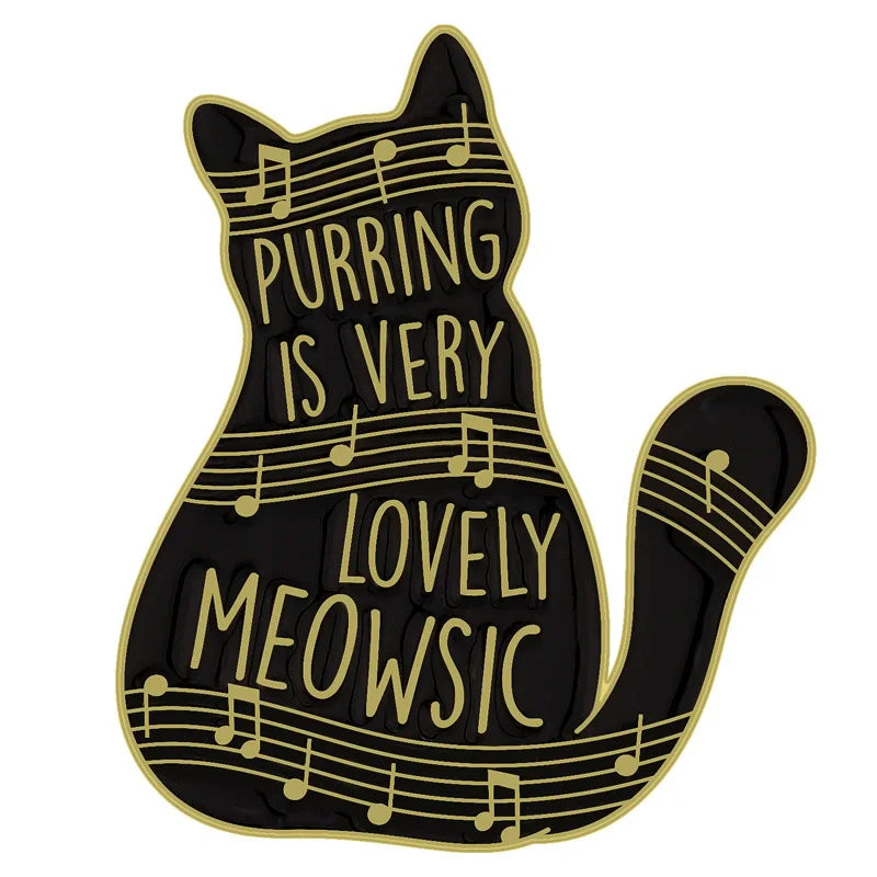 Cats in Plants Enamel Pin – Cute Black Cat Potted Plant Brooch Gift