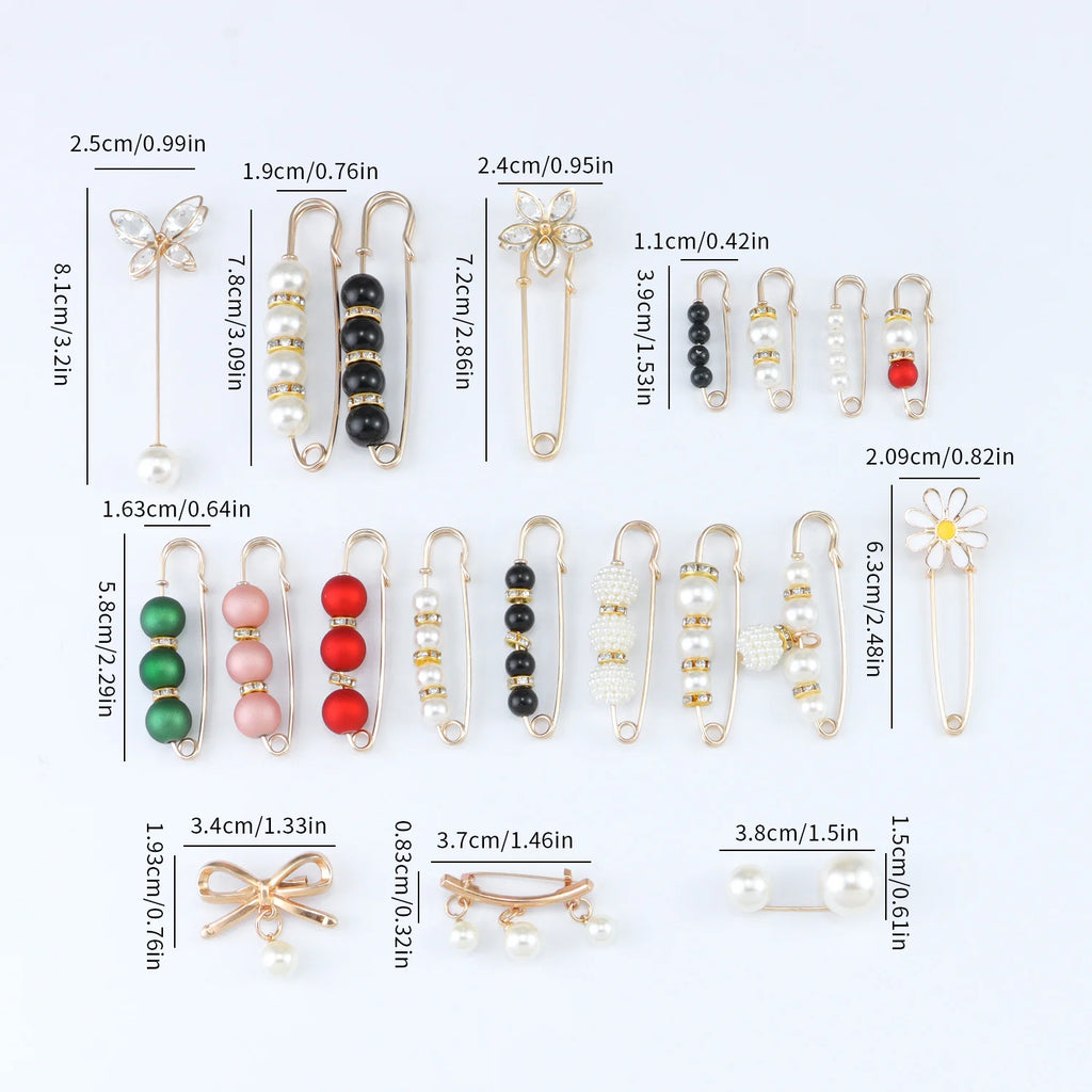 Kpop Gold Brooch Set – Fashion Safety Pins for Women