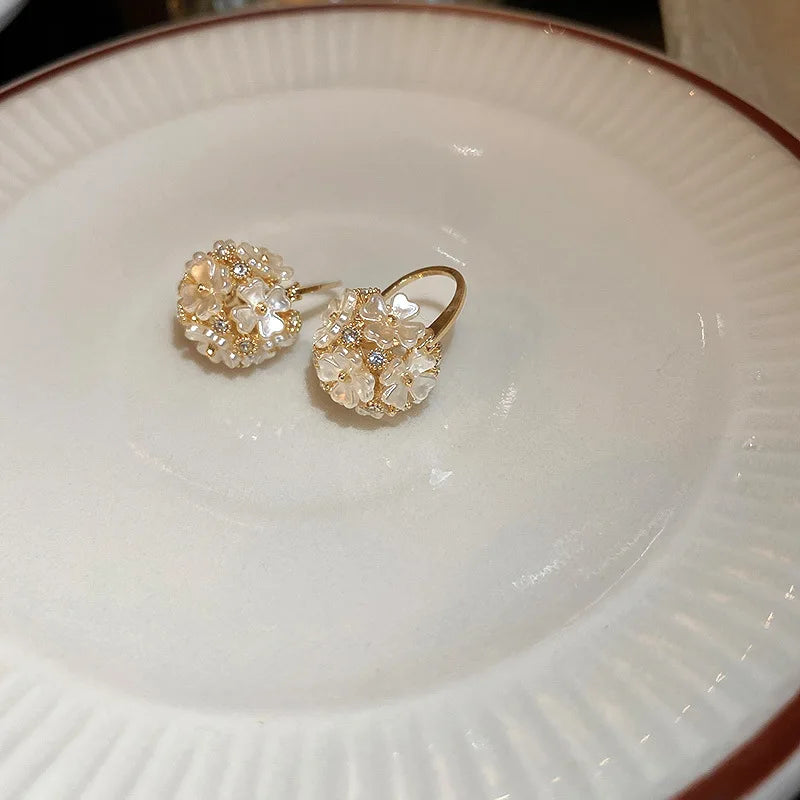 Romantic Flower Ball Earrings