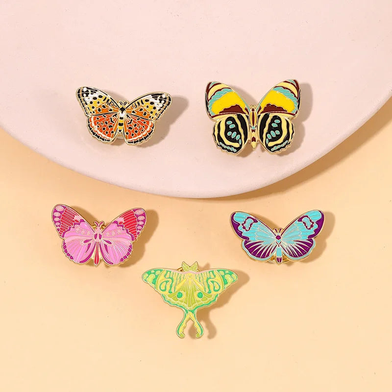 Colorful Butterfly Enamel Pin – Cute Insect Brooch