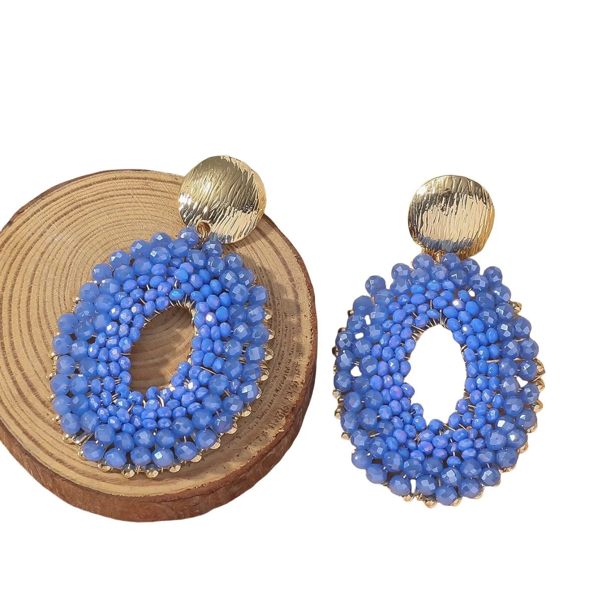 Vintage Boho Beaded Hoop Earrings