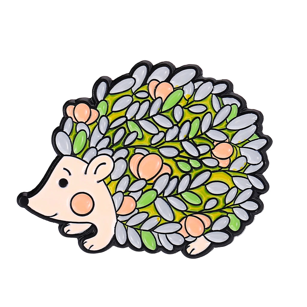 Nature-Inspired Enamel Pins – Hedgehog, Cat & Frog