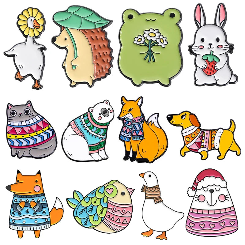 Frog, Rabbit & Duck Pins – Cute Animal Badges