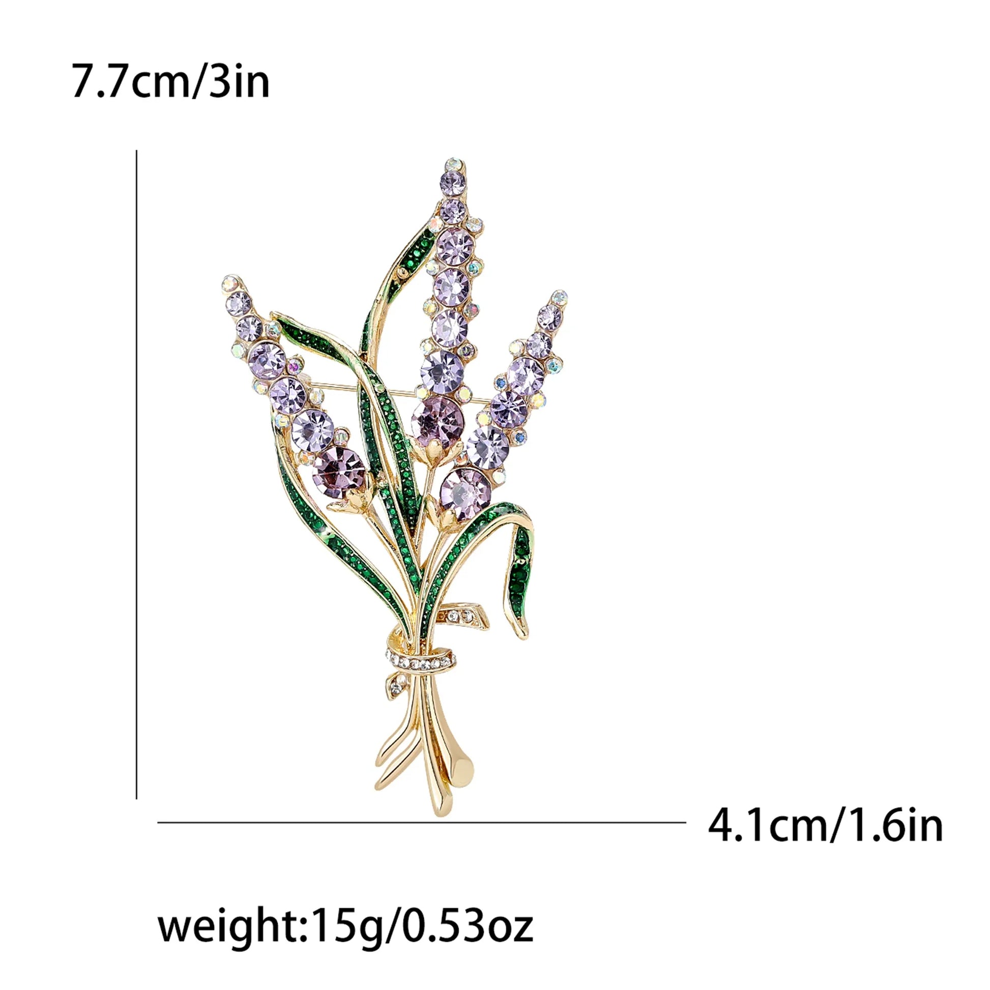 Rhinestone Wheat Ear Brooch