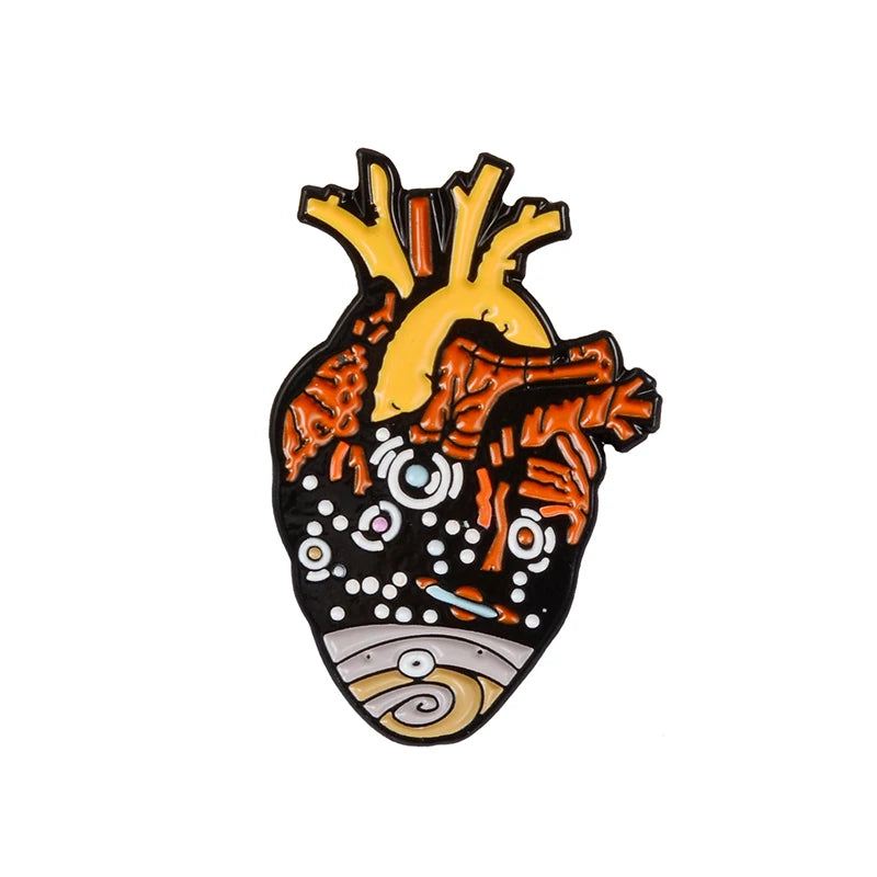 Anatomical Heart Enamel Pin – Medical Brooch Gift