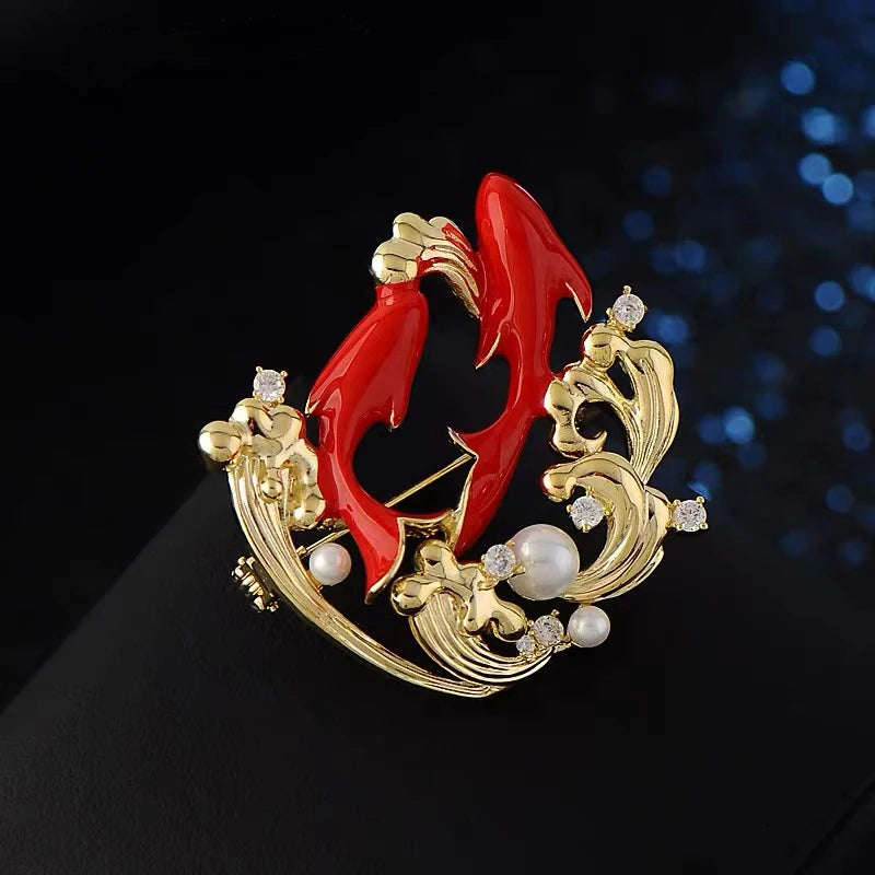 Blue Enamel Butterfly Brooch