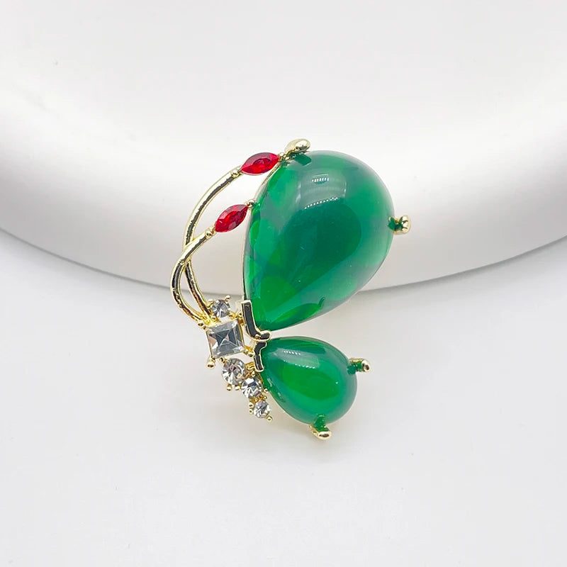 Blue Enamel Butterfly Brooch