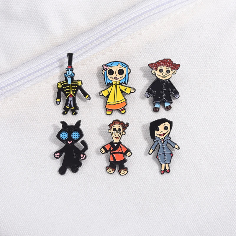 Coraline Doll Enamel Pin – Horror Punk Brooch