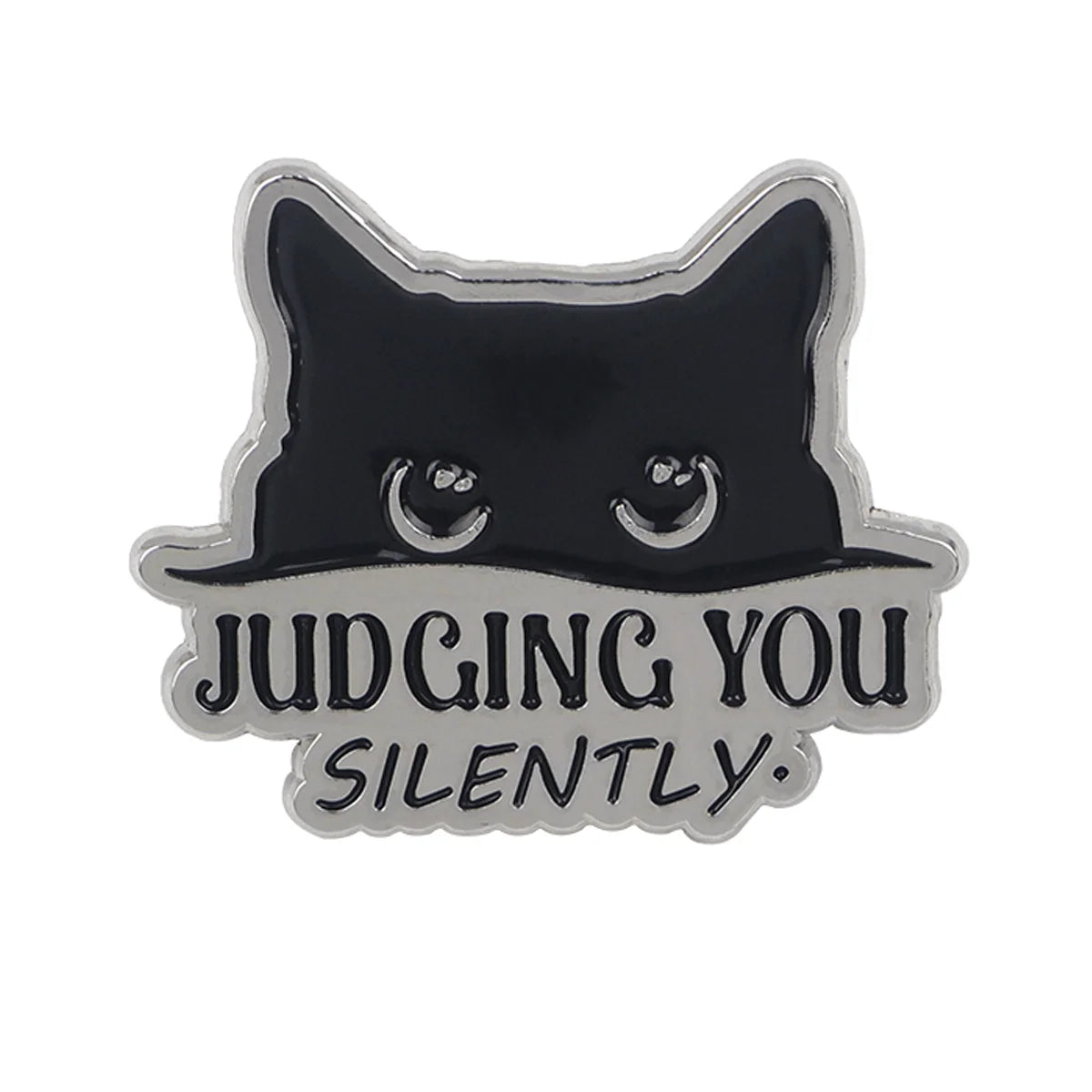 Cute Black Cat Enamel Pin – Witchy Halloween Brooch