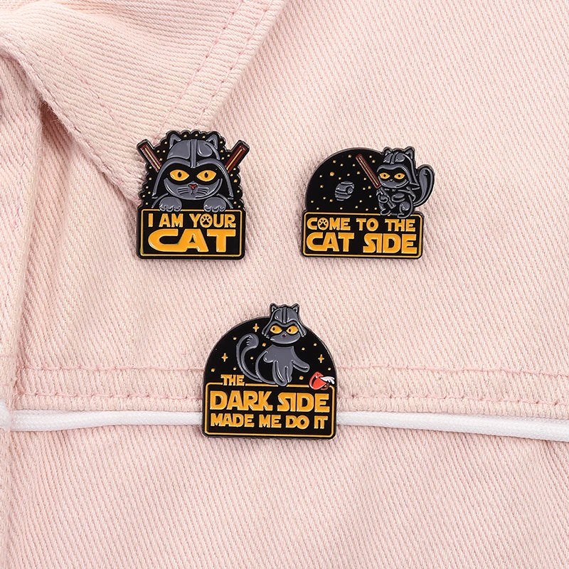 Come to the Cat Side Enamel Pin – Funny Dark Side Brooch