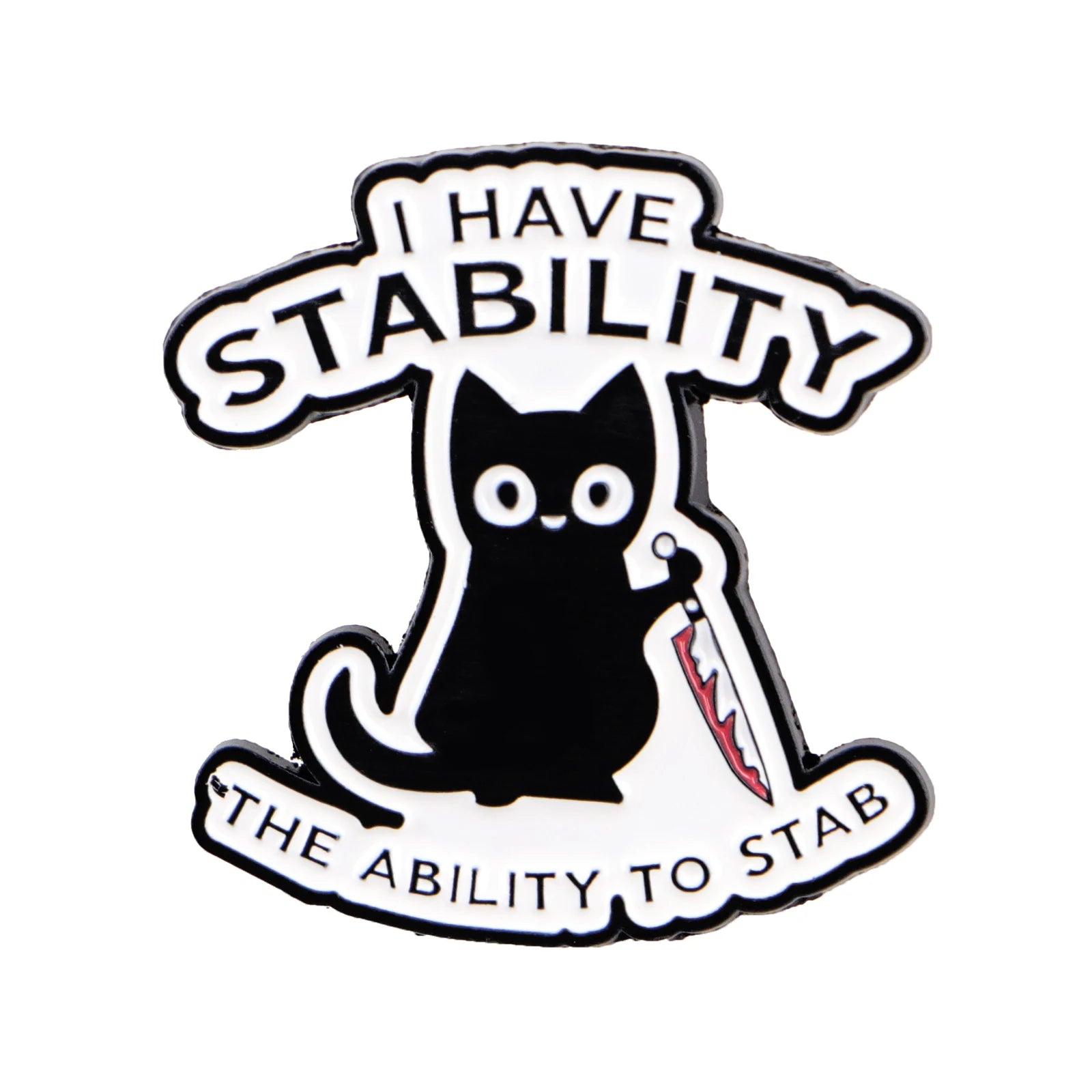 Cute Cat Quote Enamel Pin – Funny Lapel Brooch Badge for Clothes, Backpack & Hat
