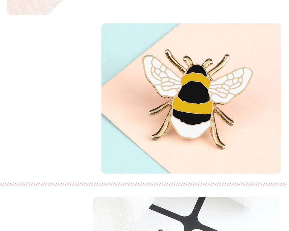 Cute Honey Bee Enamel Pin – Cartoon Insect Brooch