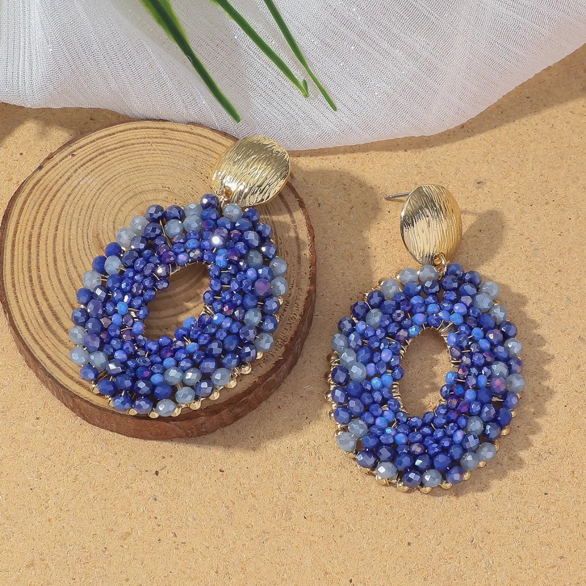Vintage Boho Beaded Hoop Earrings