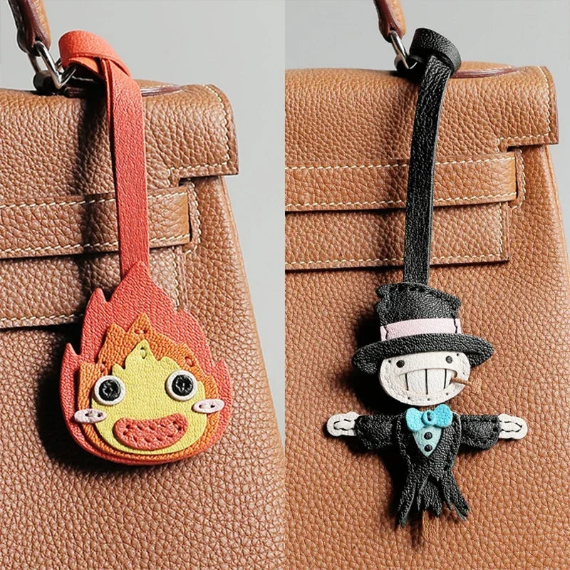Exquisite Leather Bag Charm – Scarecrow Design