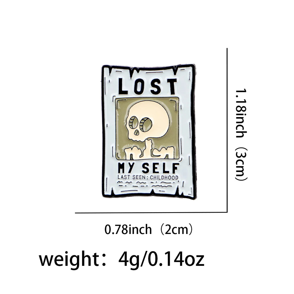Skeleton Art Enamel Pin – Cartoon Skull Brooch