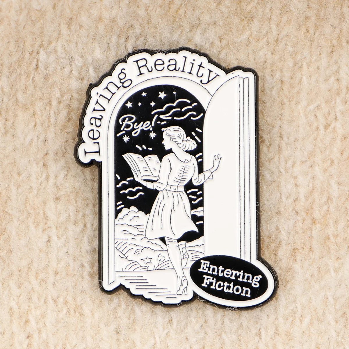 Funny Book Enamel Pin – Retro Lapel Badge for Readers & Book Lovers
