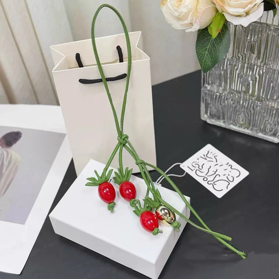 Raspberry & Blackberry Charm – Leather Bag Accessory