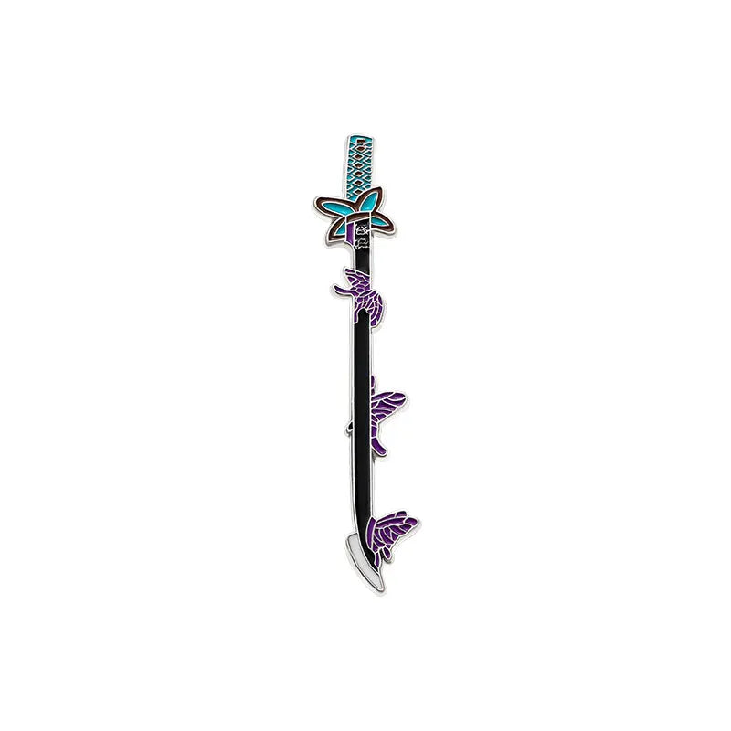 Demon Slayer Nichirin Sword Enamel Pin – Sea Wave, Fire, Butterfly & Snake Designs