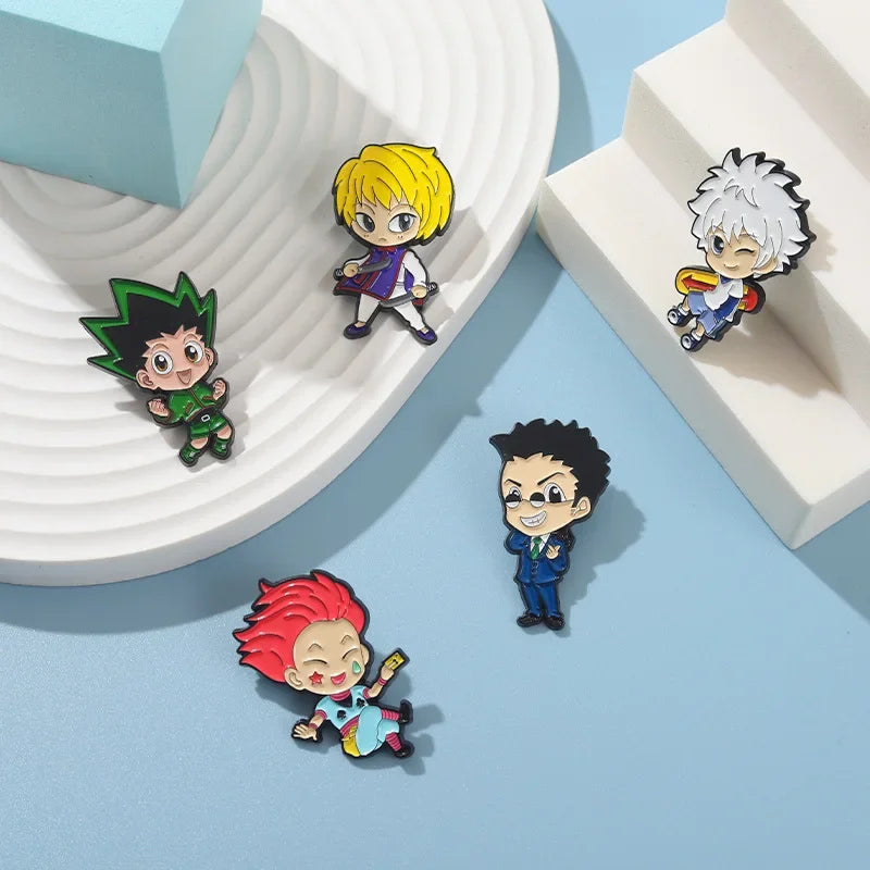 Hunter x Hunter Enamel Pin Set (5PCS) – Anime Lapel Badges for Clothes, Bags & Cosplay