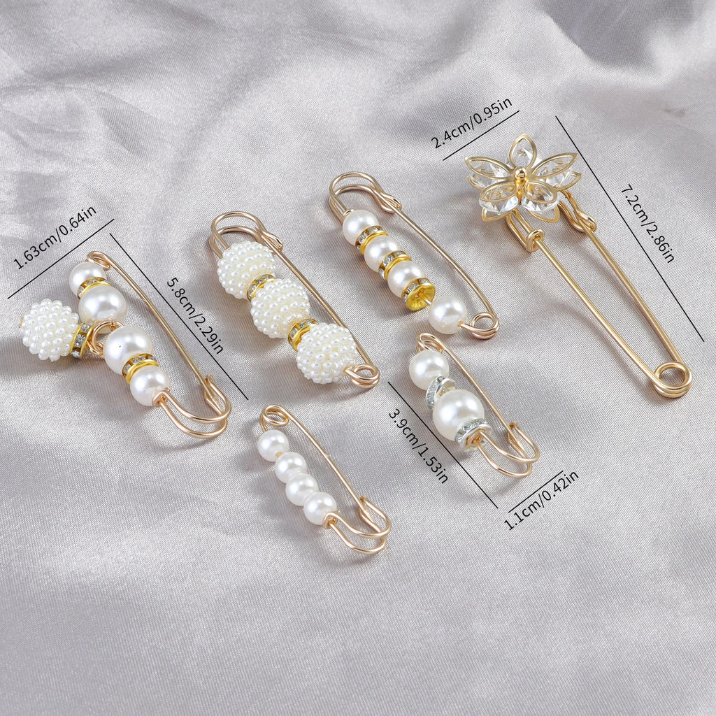 Kpop Gold Brooch Set – Fashion Safety Pins for Women