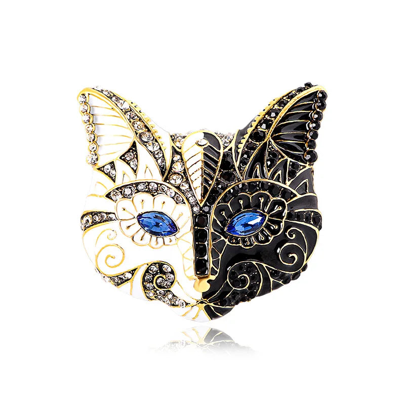 Retro Enamel Cat Mask Jewelry