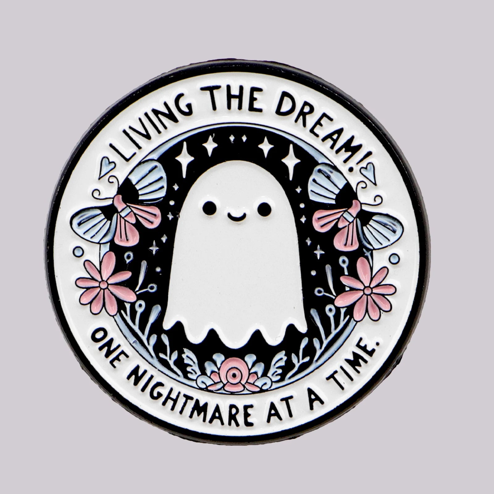 Cartoon Ghost Enamel Pin – Cute Halloween Brooch