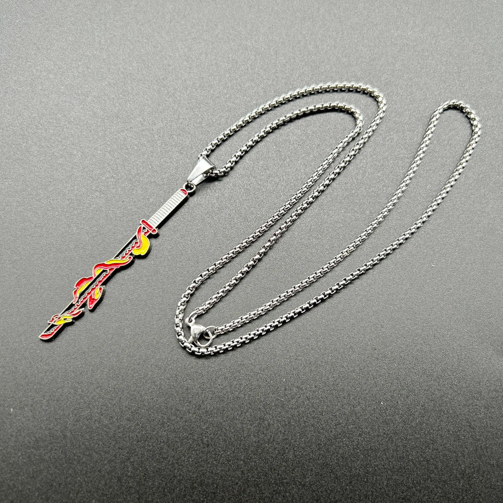 Demon Slayer Necklace – Kimetsu no Yaiba Enamel Pendant Choker Cosplay Jewelry