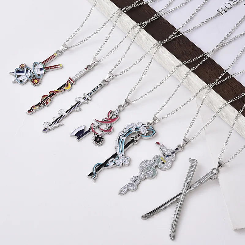 Demon Slayer Necklace – Kimetsu no Yaiba Enamel Pendant Choker Cosplay Jewelry