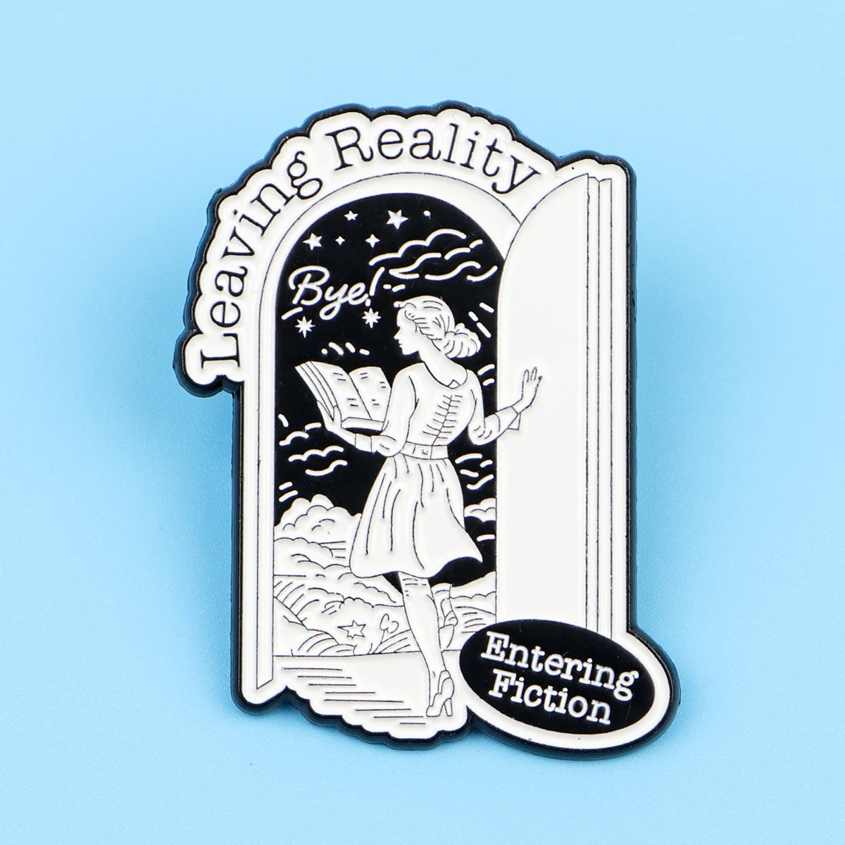 Funny Book Enamel Pin – Retro Lapel Badge for Readers & Book Lovers
