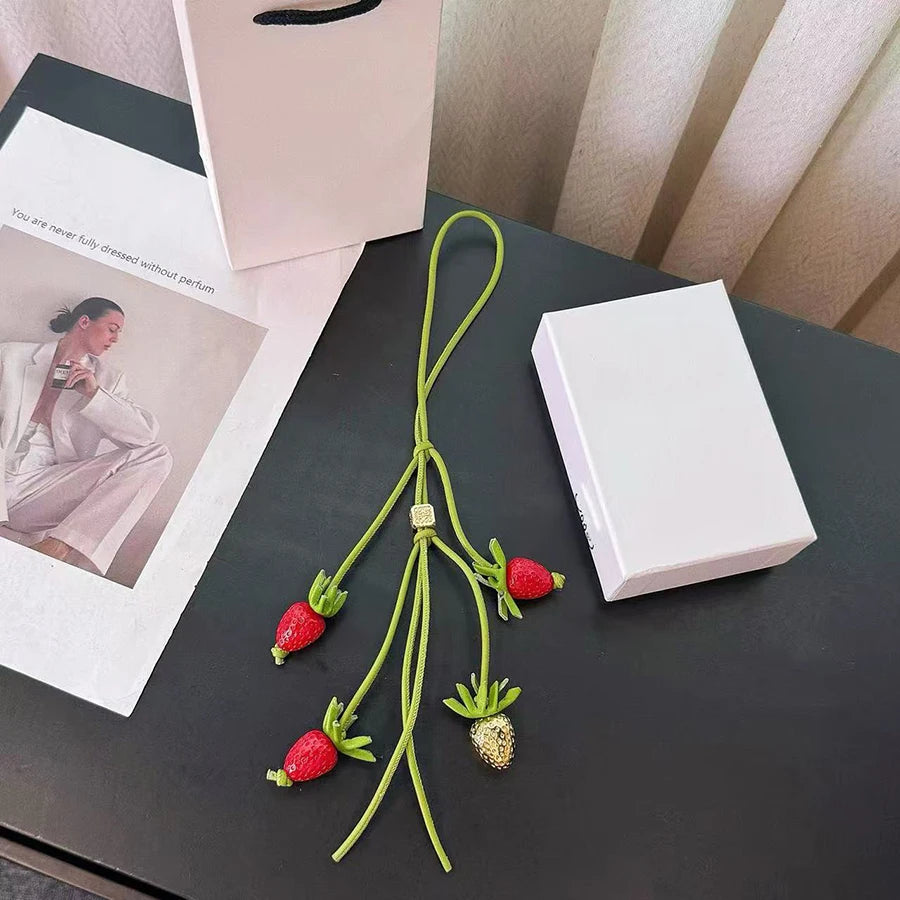 Raspberry & Blackberry Charm – Leather Bag Accessory