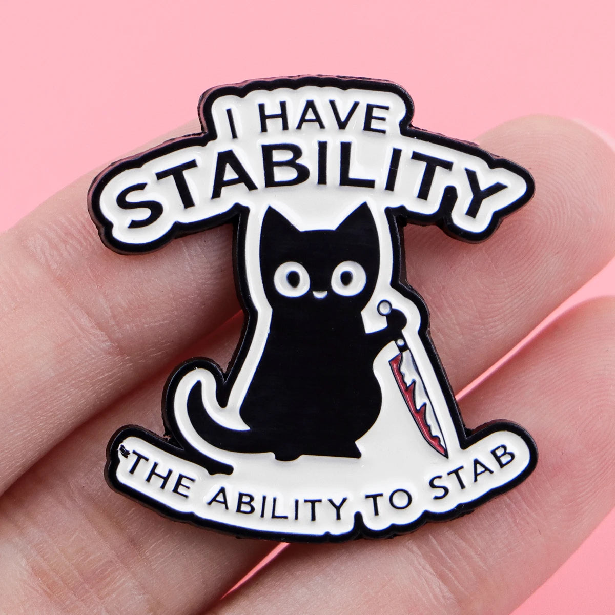 Cute Cat Quote Enamel Pin – Funny Lapel Brooch Badge for Clothes, Backpack & Hat
