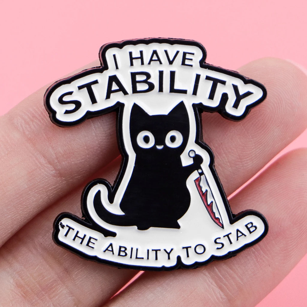 Cute Cat Quote Enamel Pin – Funny Lapel Brooch Badge for Clothes, Backpack & Hat