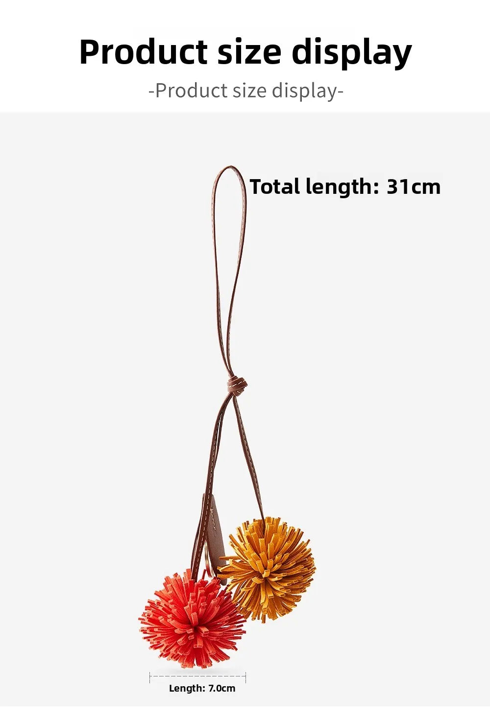 High-Grade Leather Flower Ball Tassel – Bag & Car Pendant