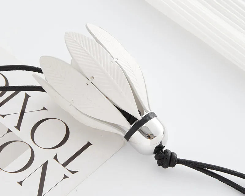 White Badminton Keychain – Luxury Bag Accessory