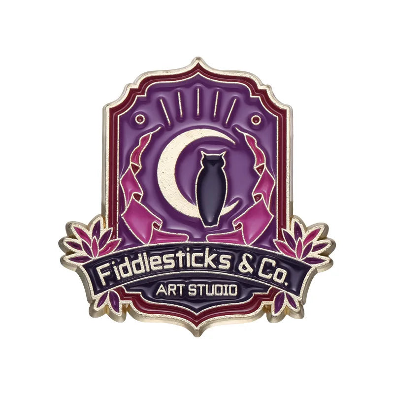 Mystic Crow Enamel Pin – Tarot & Magic Ball Design