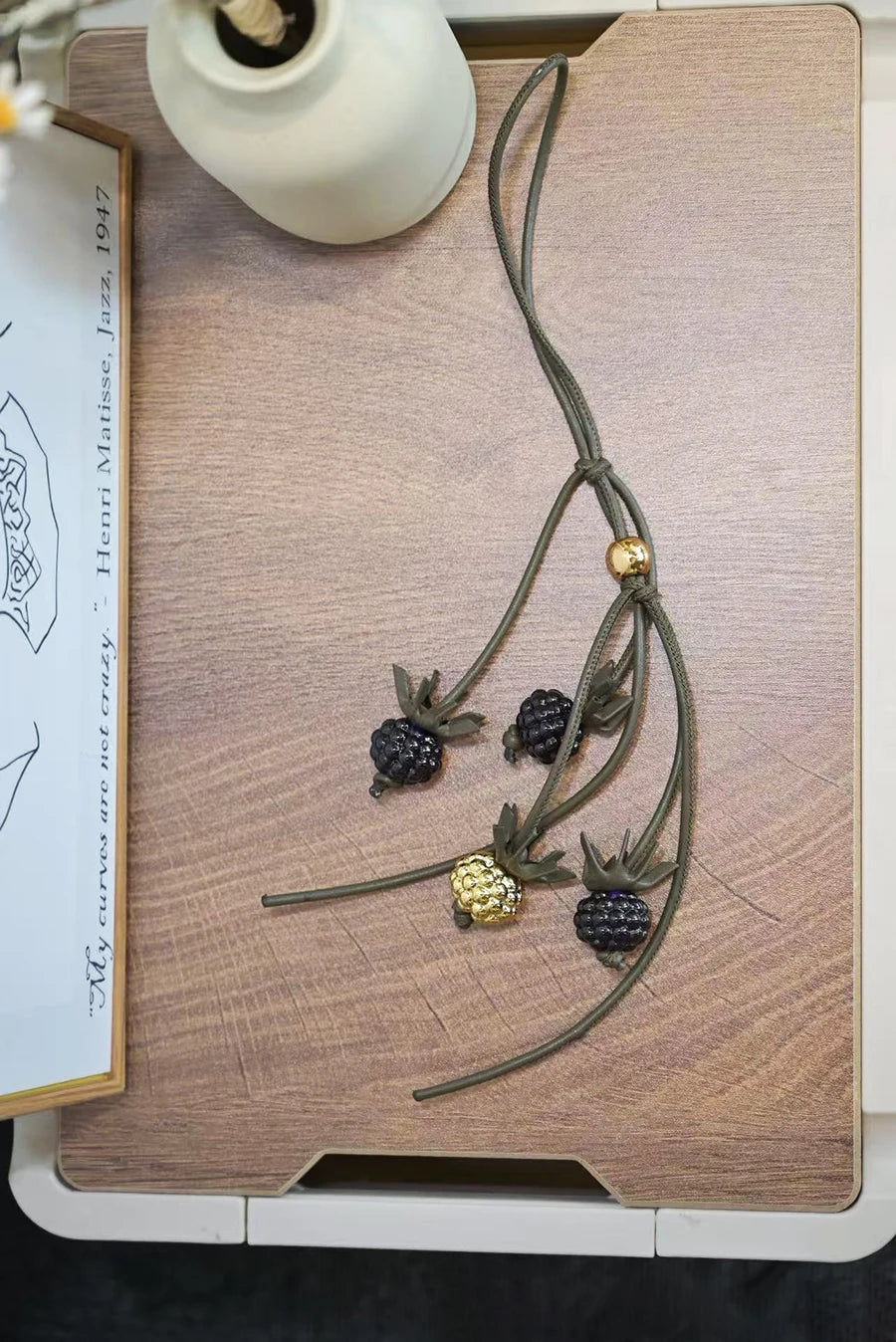 Raspberry & Blackberry Charm – Leather Bag Accessory