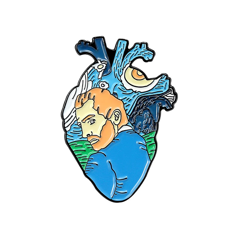 Anatomical Heart Enamel Pin – Medical Brooch Gift