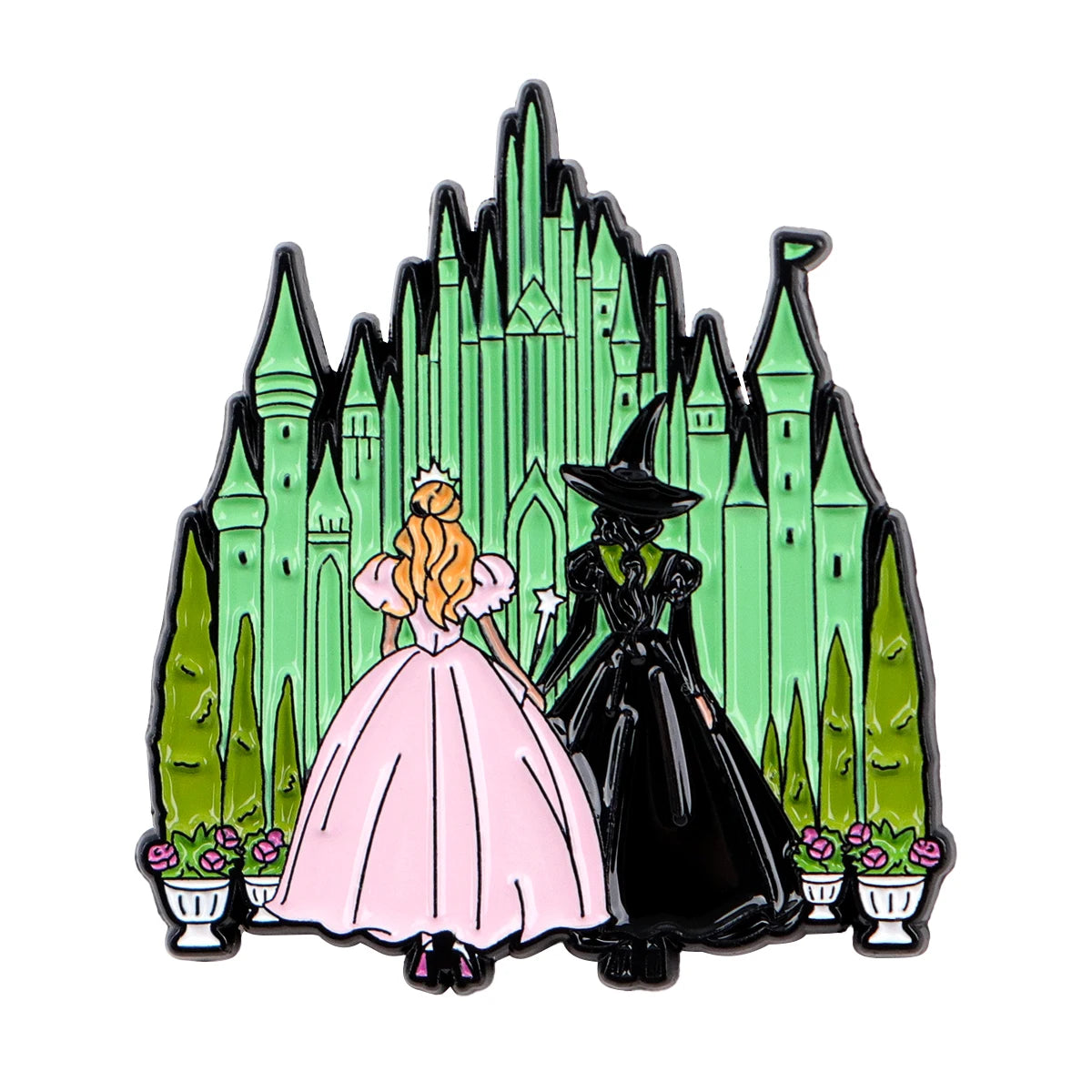 Princess & Witch Enamel Pin – Cute Cartoon Brooch for Bags & Clothes