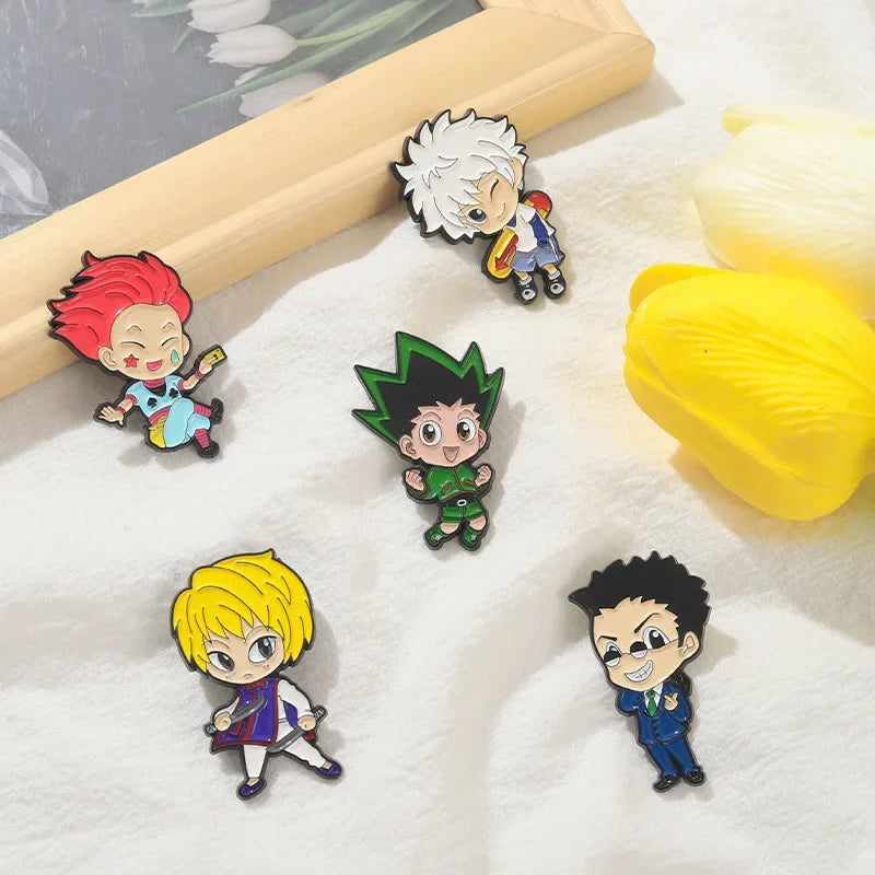 Hunter x Hunter Enamel Pin Set (5PCS) – Anime Lapel Badges for Clothes, Bags & Cosplay