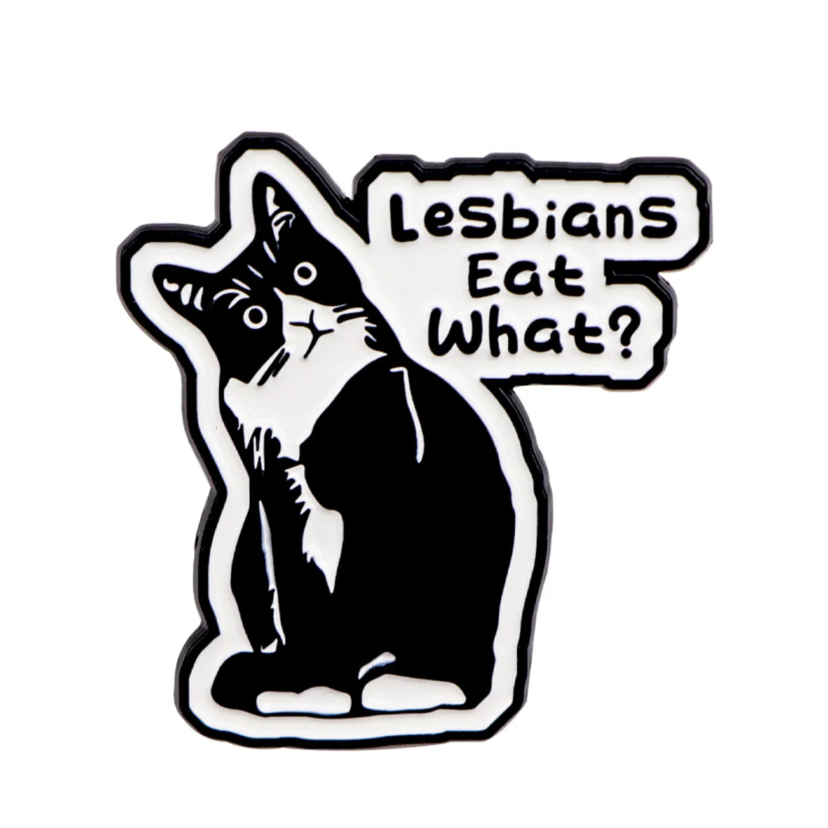 Cute Black Cat Enamel Pin – Witchy Halloween Brooch