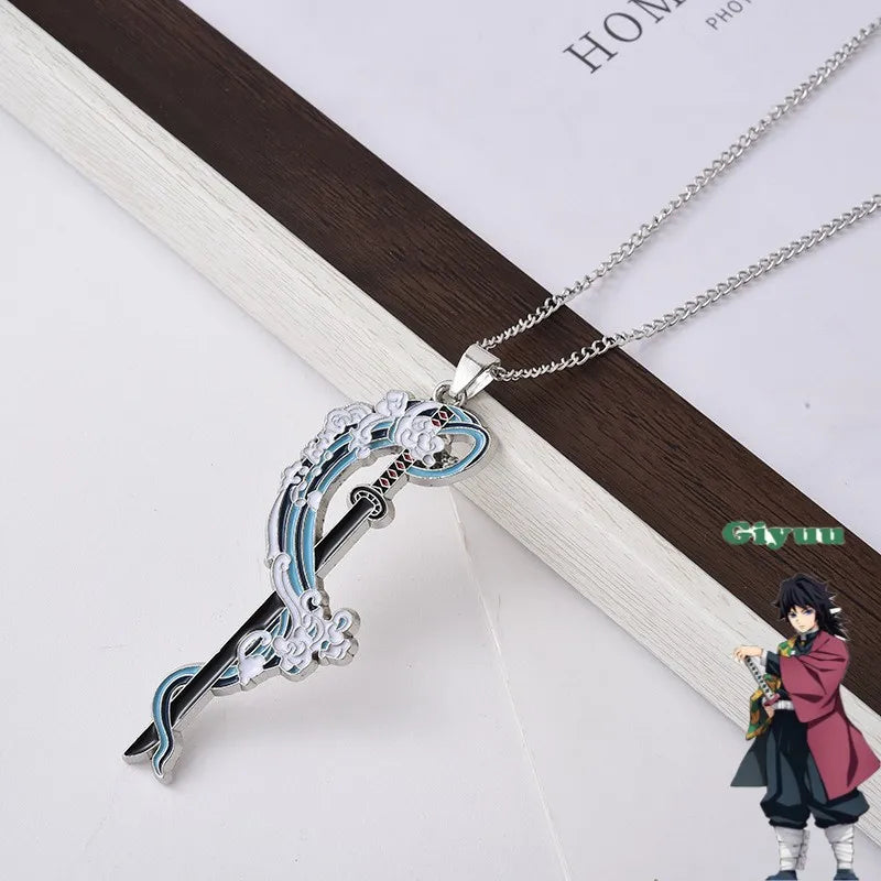 Demon Slayer Necklace – Kimetsu no Yaiba Enamel Pendant Choker Cosplay Jewelry
