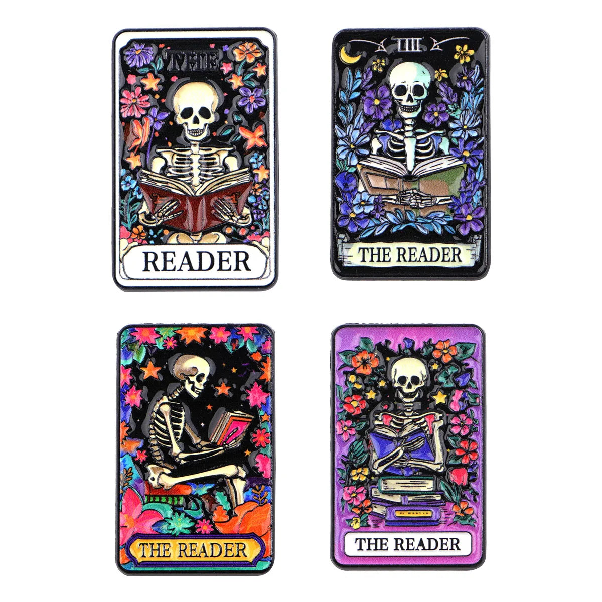 Skeleton Tarot Enamel Pin – READER Brooch