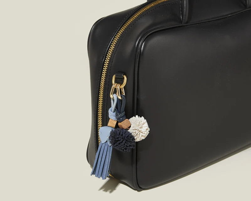 High-Grade Leather Flower Ball Tassel – Bag & Car Pendant