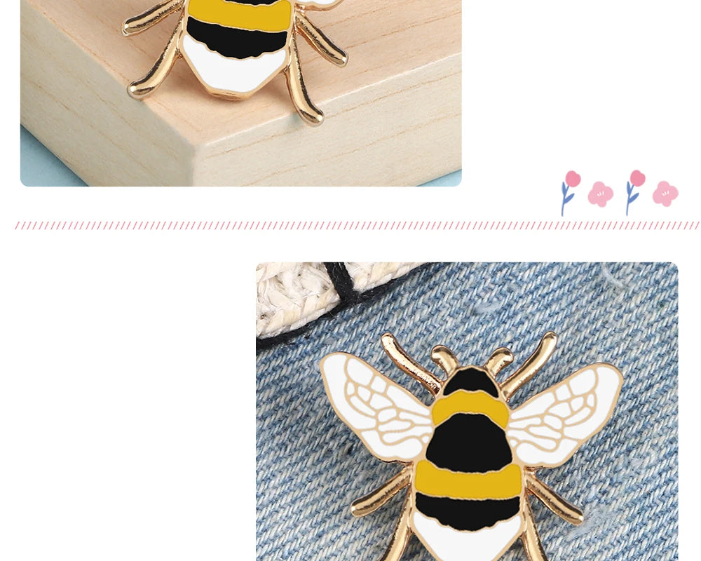Cute Honey Bee Enamel Pin – Cartoon Insect Brooch
