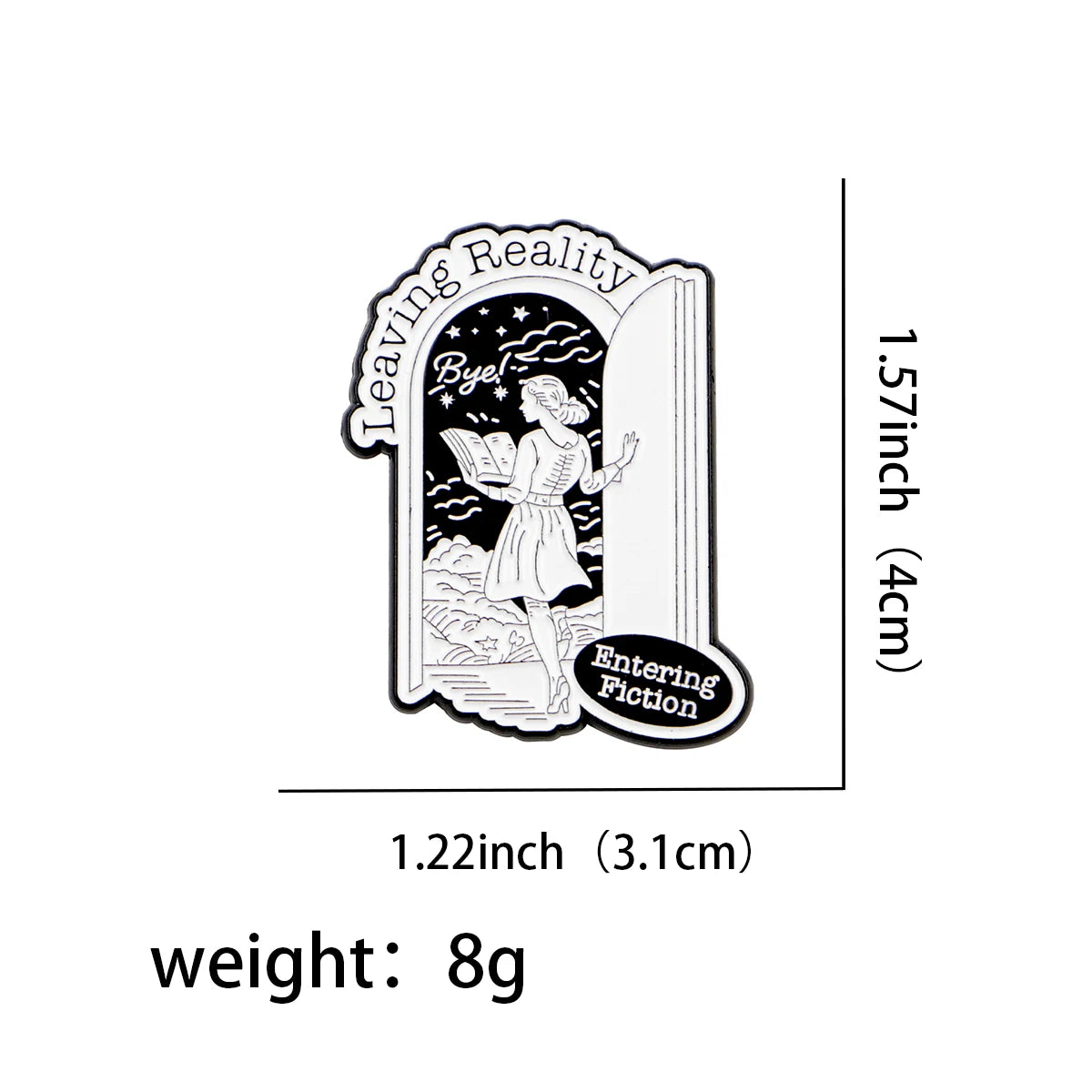 Funny Book Enamel Pin – Retro Lapel Badge for Readers & Book Lovers