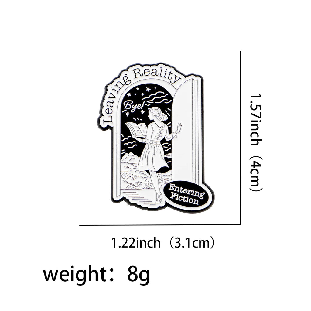 Funny Book Enamel Pin – Retro Lapel Badge for Readers & Book Lovers